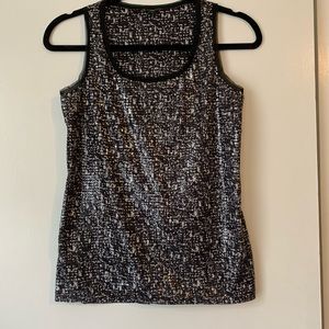 Ann Taylor PS Black and White Sequined tank